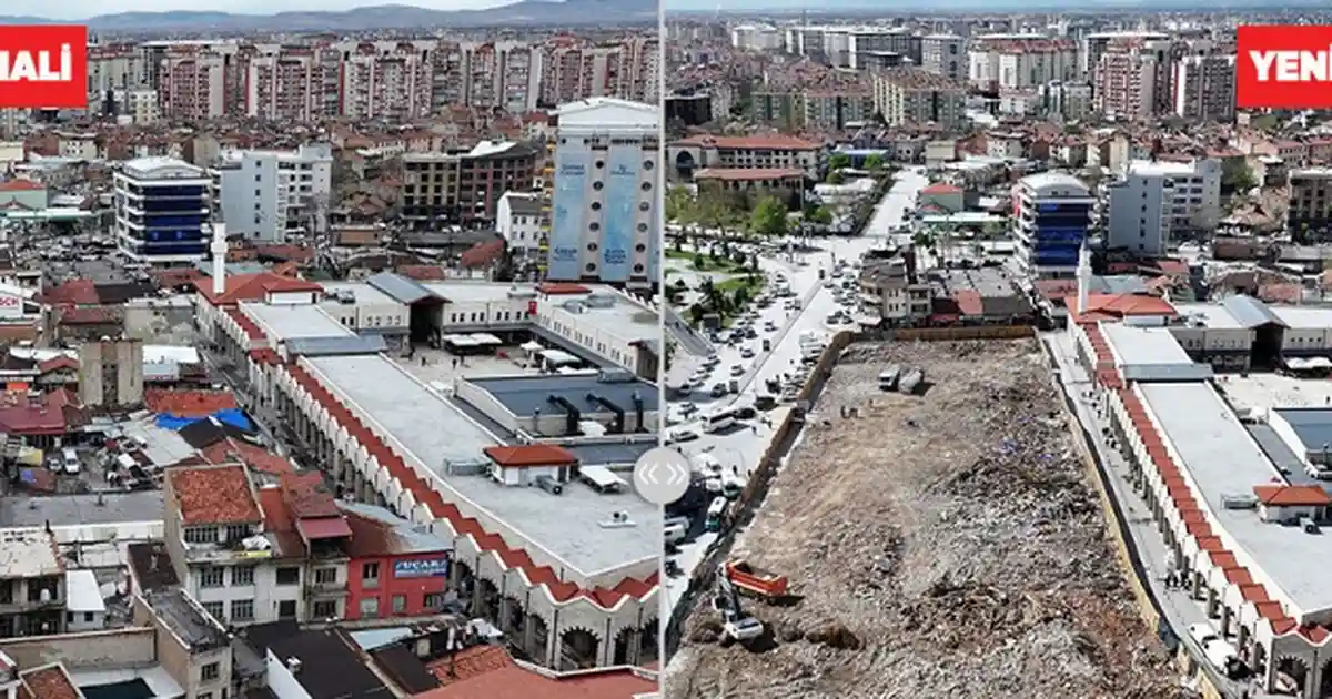 Konya'da Tarihi Peynir Pazarı'nda Kentsel Dönüşümde Yeni Bir Eşik Aşıldı